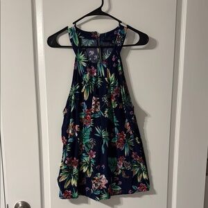 RACHEL Rachel Roy Floral Sleeveless Blouse - Navy and Multicolor